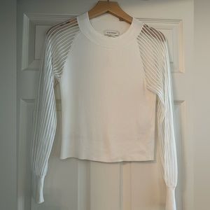 CLUB MONACO knit sheer sleeve top